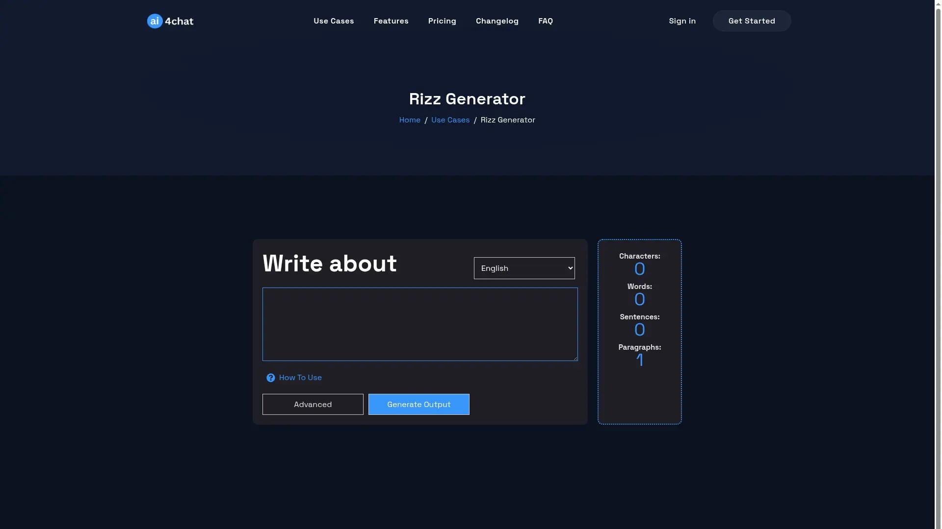Rizz Generator screenshot