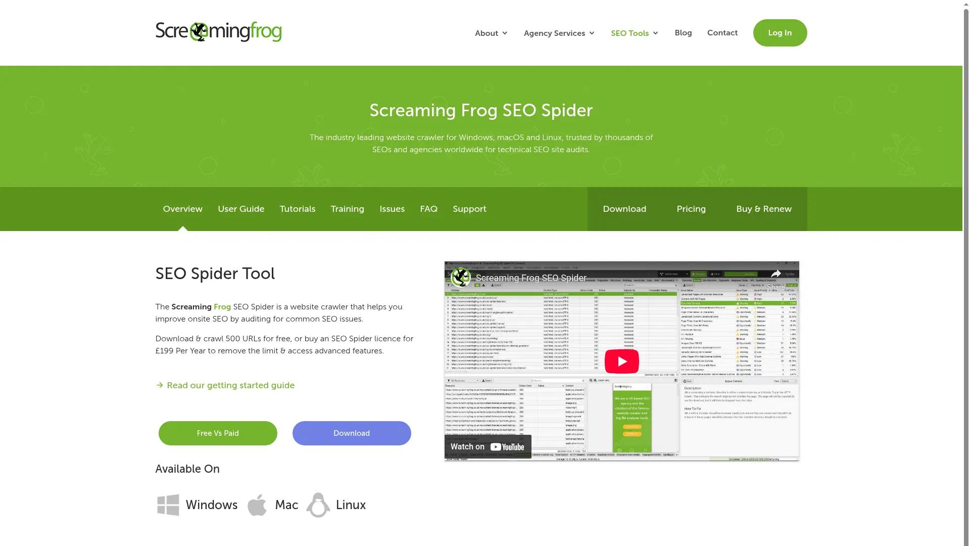 Screaming Frog screenshot