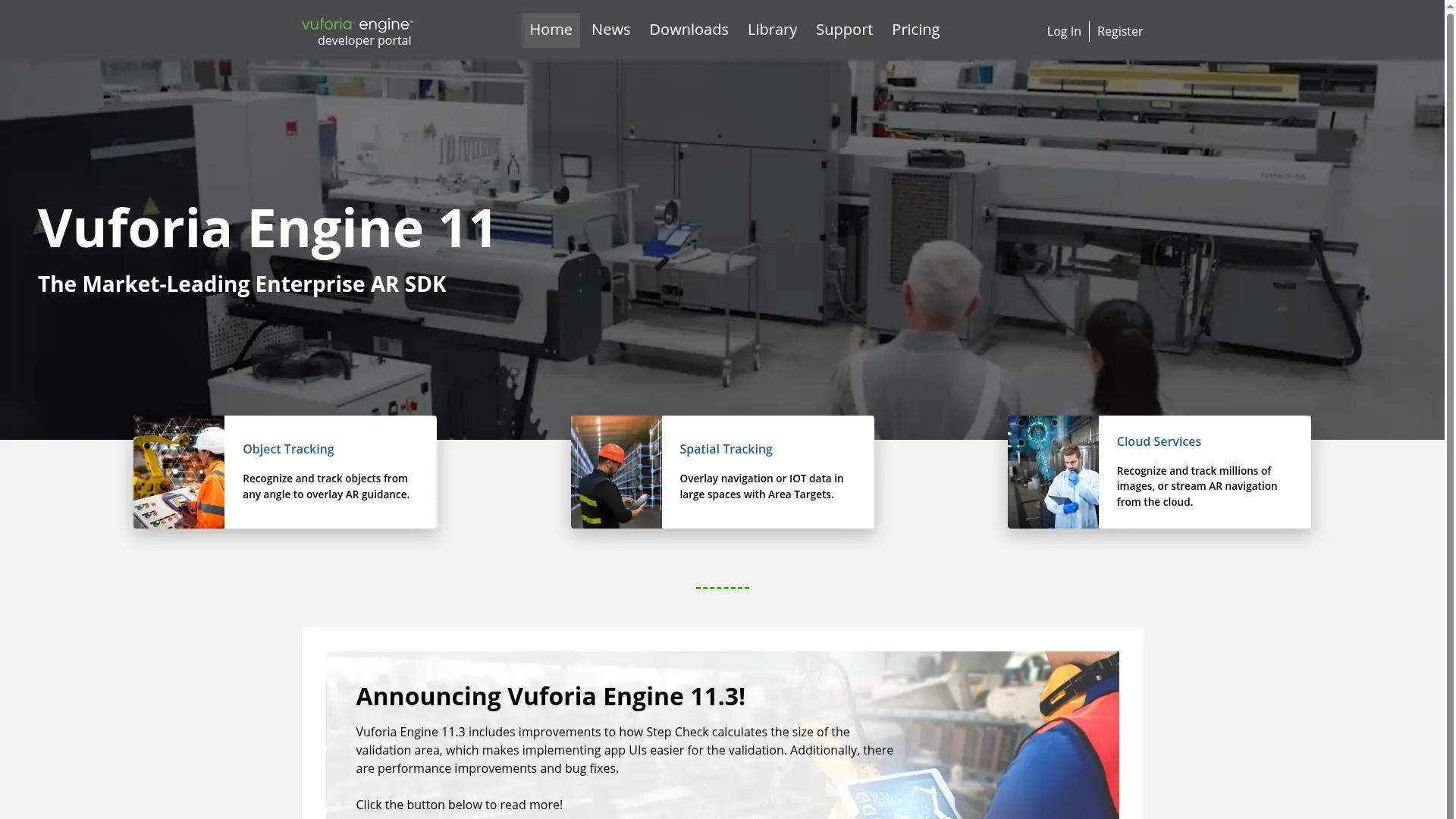 Vuforia Developer Portal screenshot