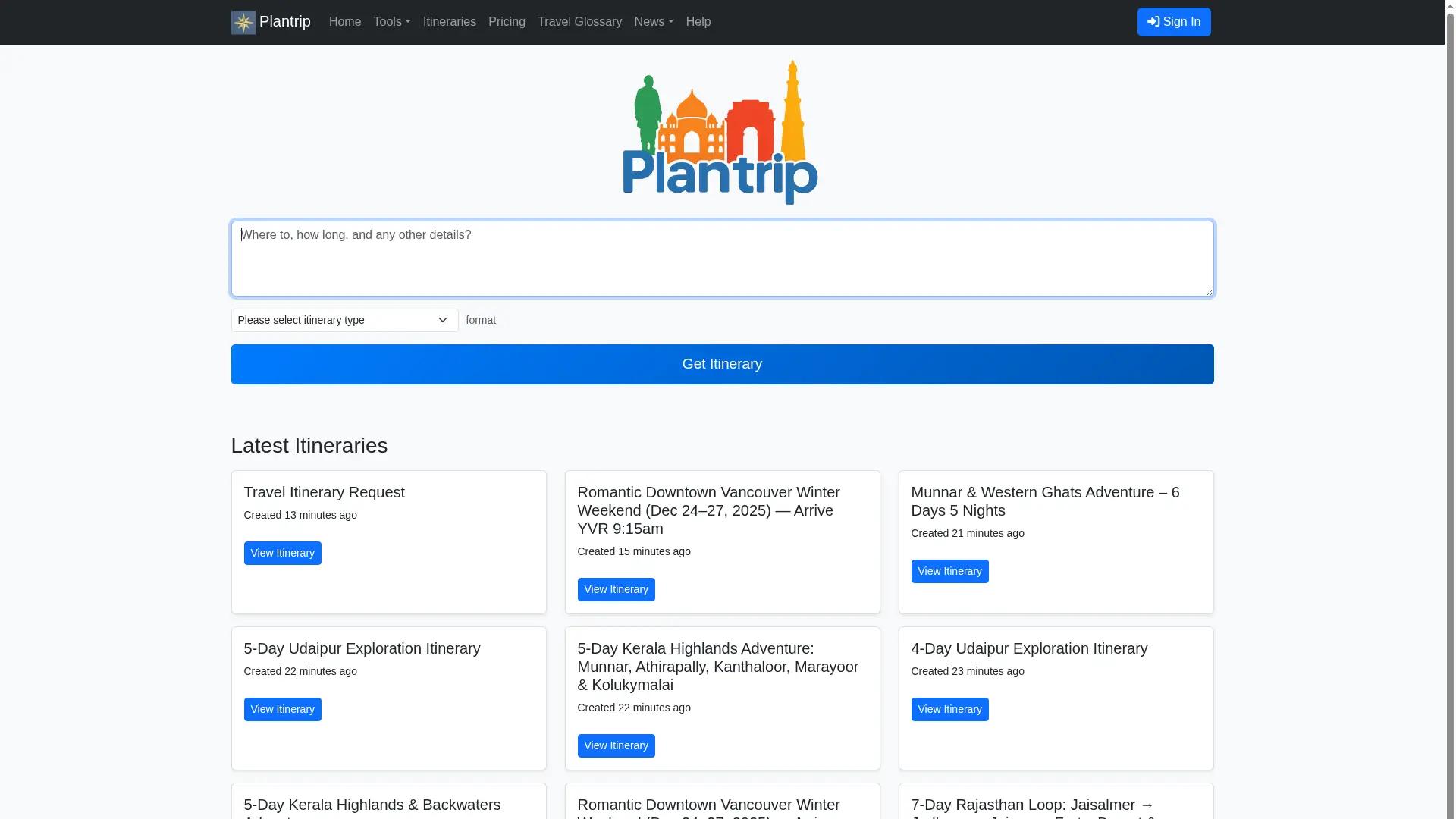 Plantrip screenshot