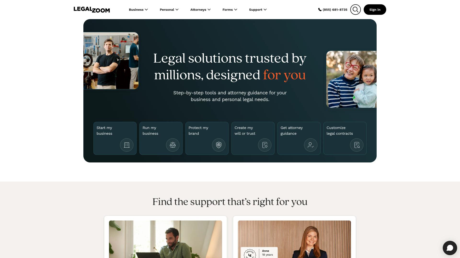LegalZoom screenshot