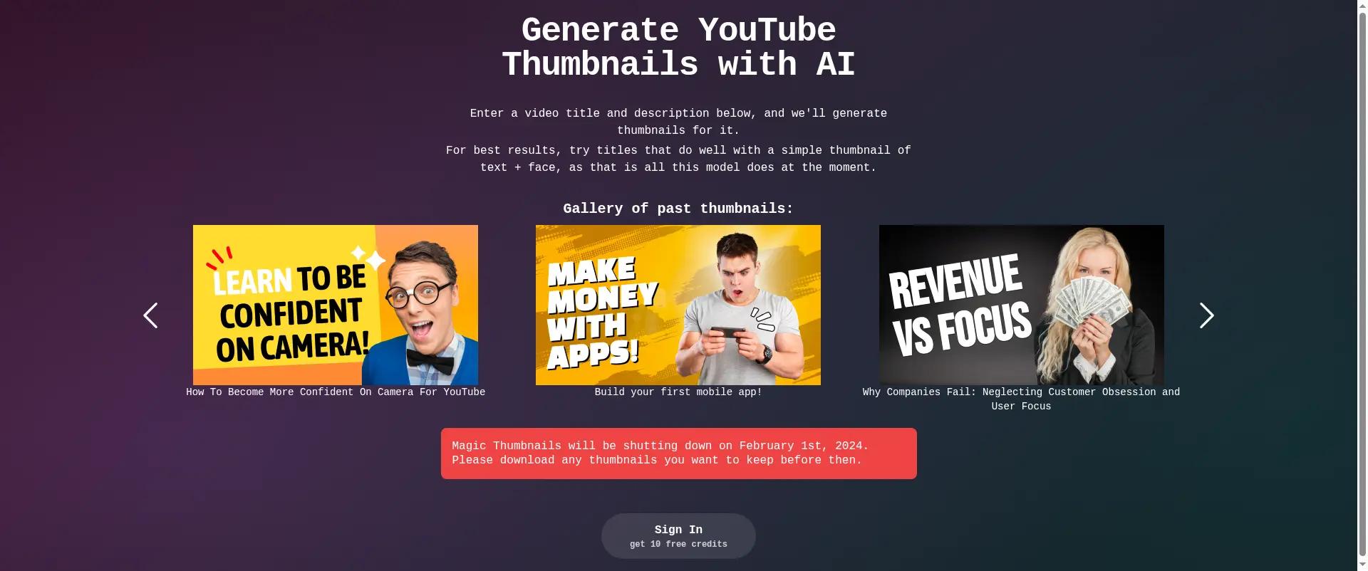 Magic Thumbnails screenshot