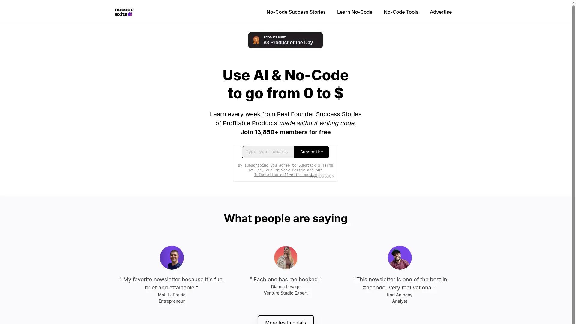 No-Code Exits screenshot