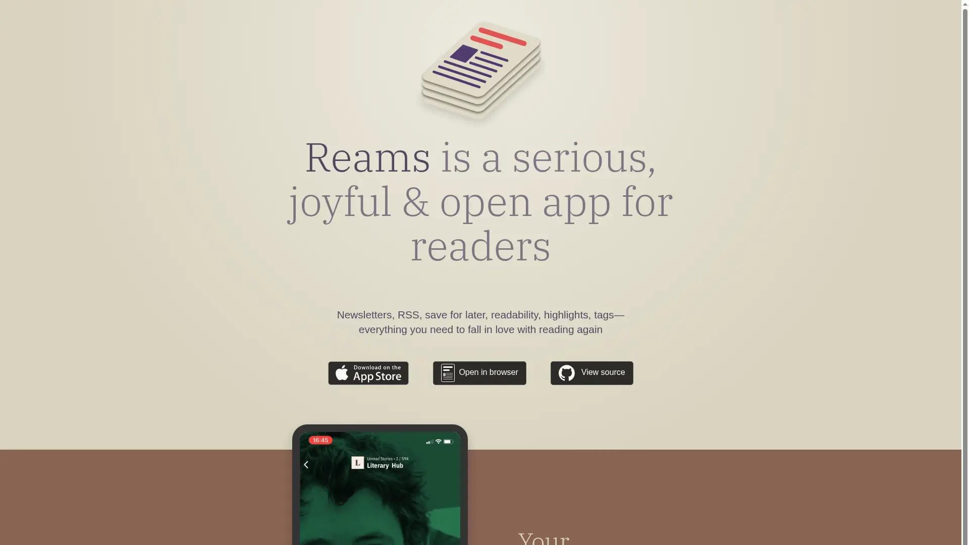 Reams screenshot