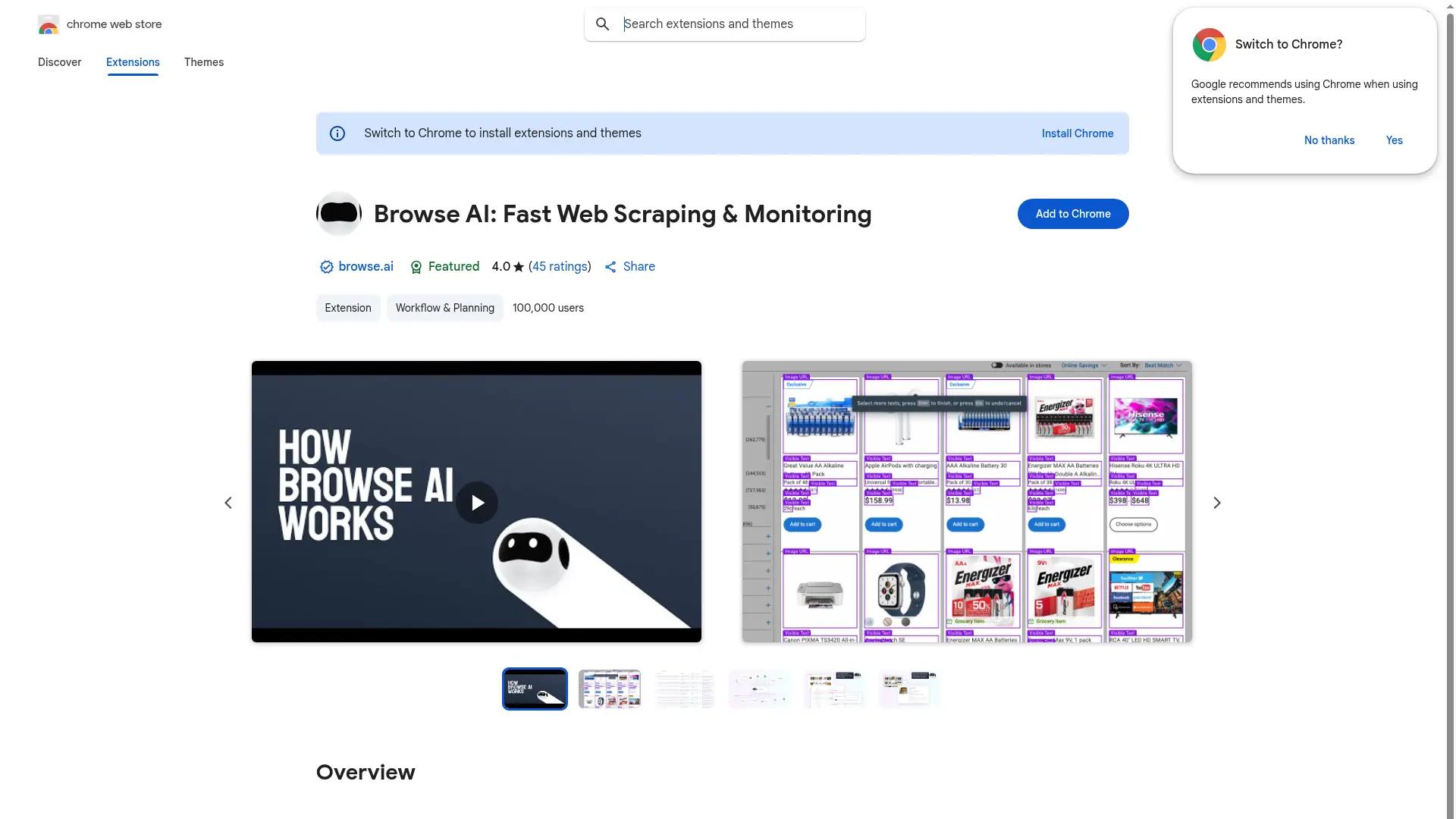 Browse AI screenshot