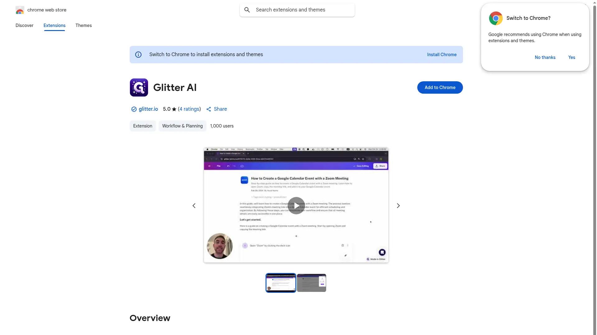 Glitter AI screenshot