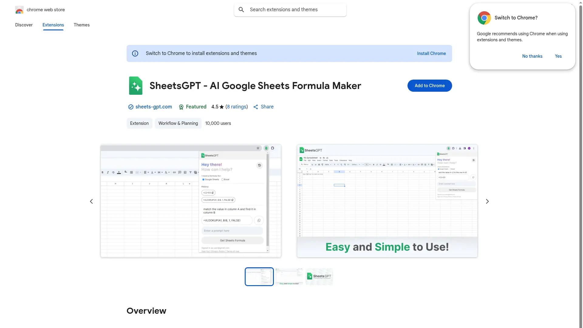 SheetsGPT screenshot