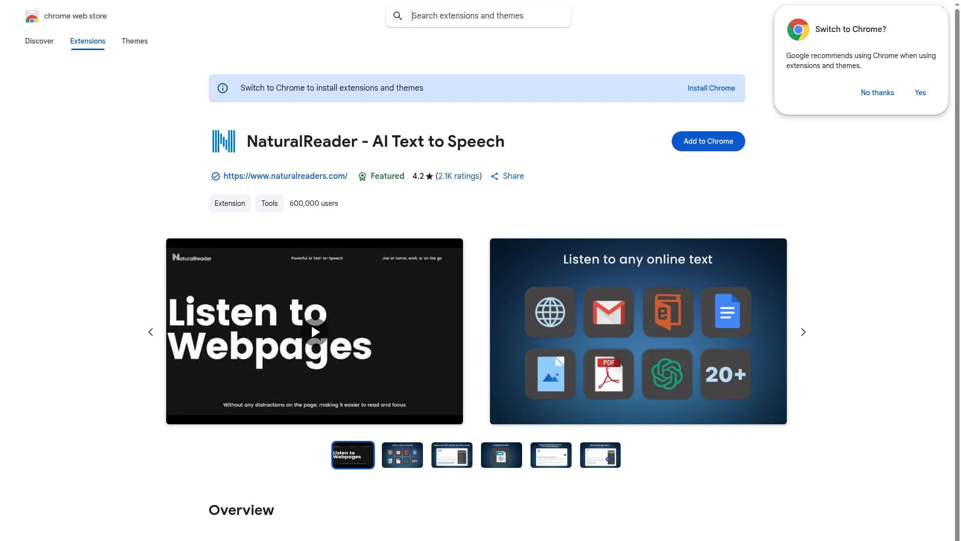 NaturalReader screenshot