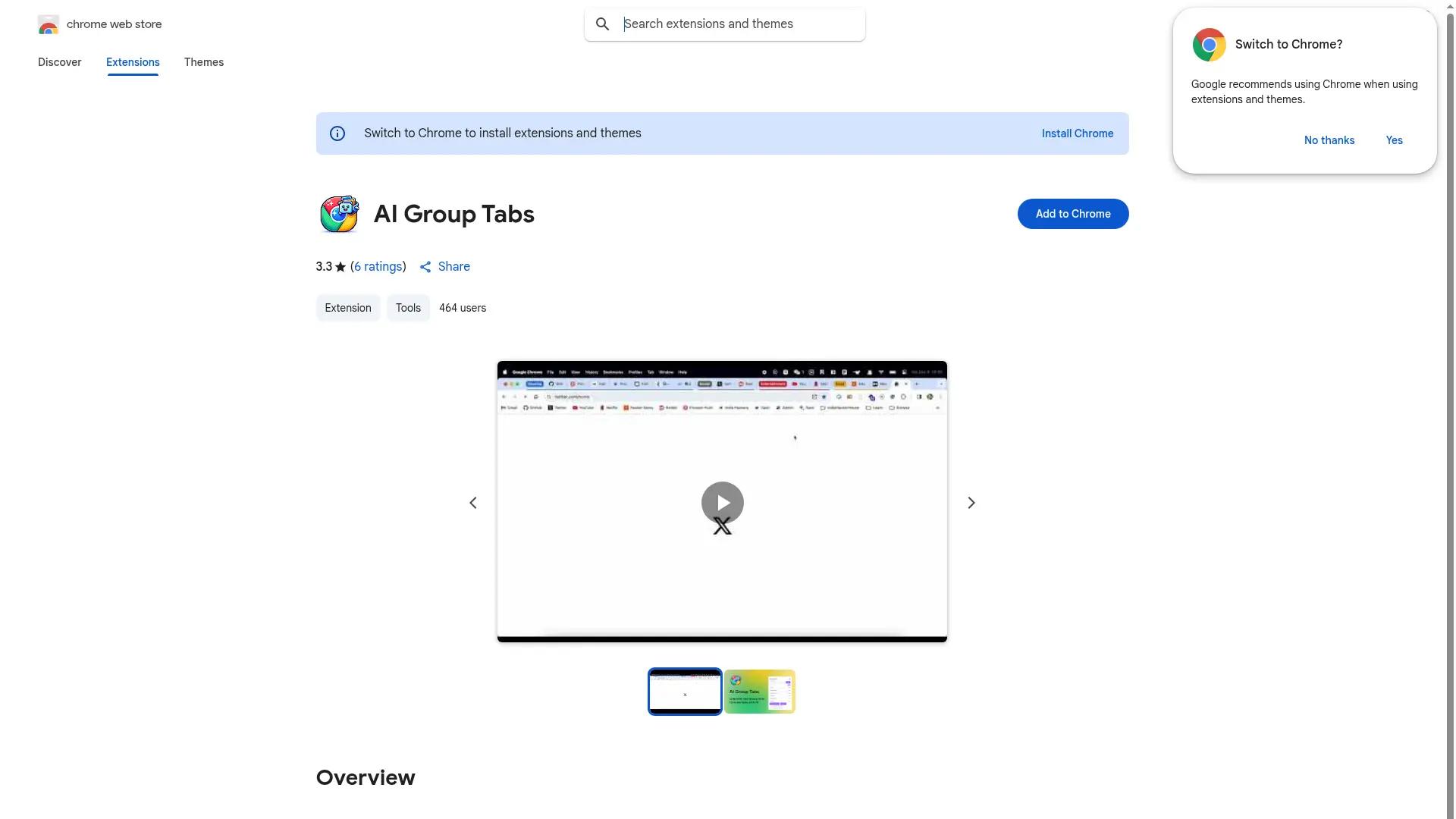 AI Group Tabs screenshot