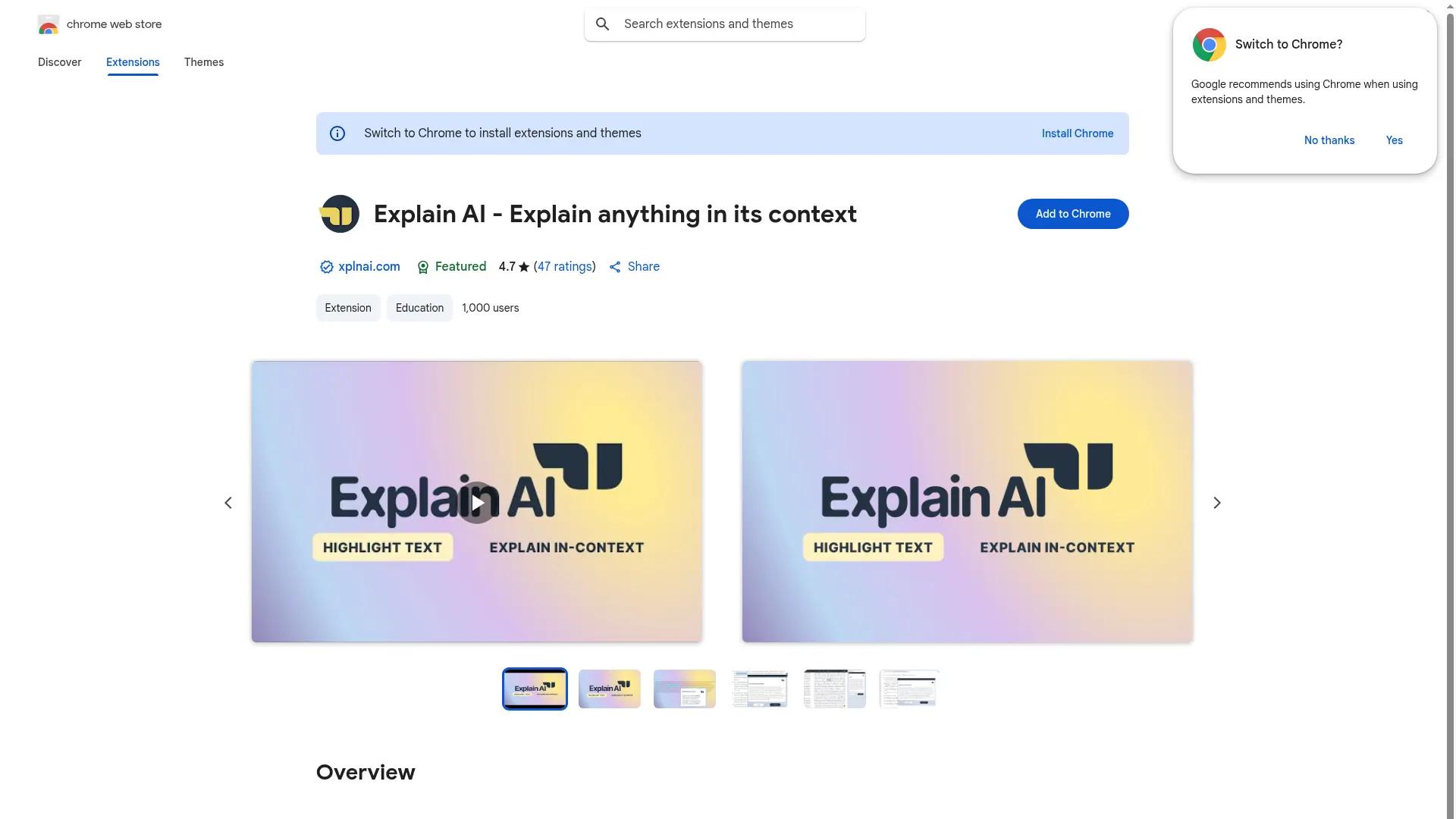 Explain AI screenshot