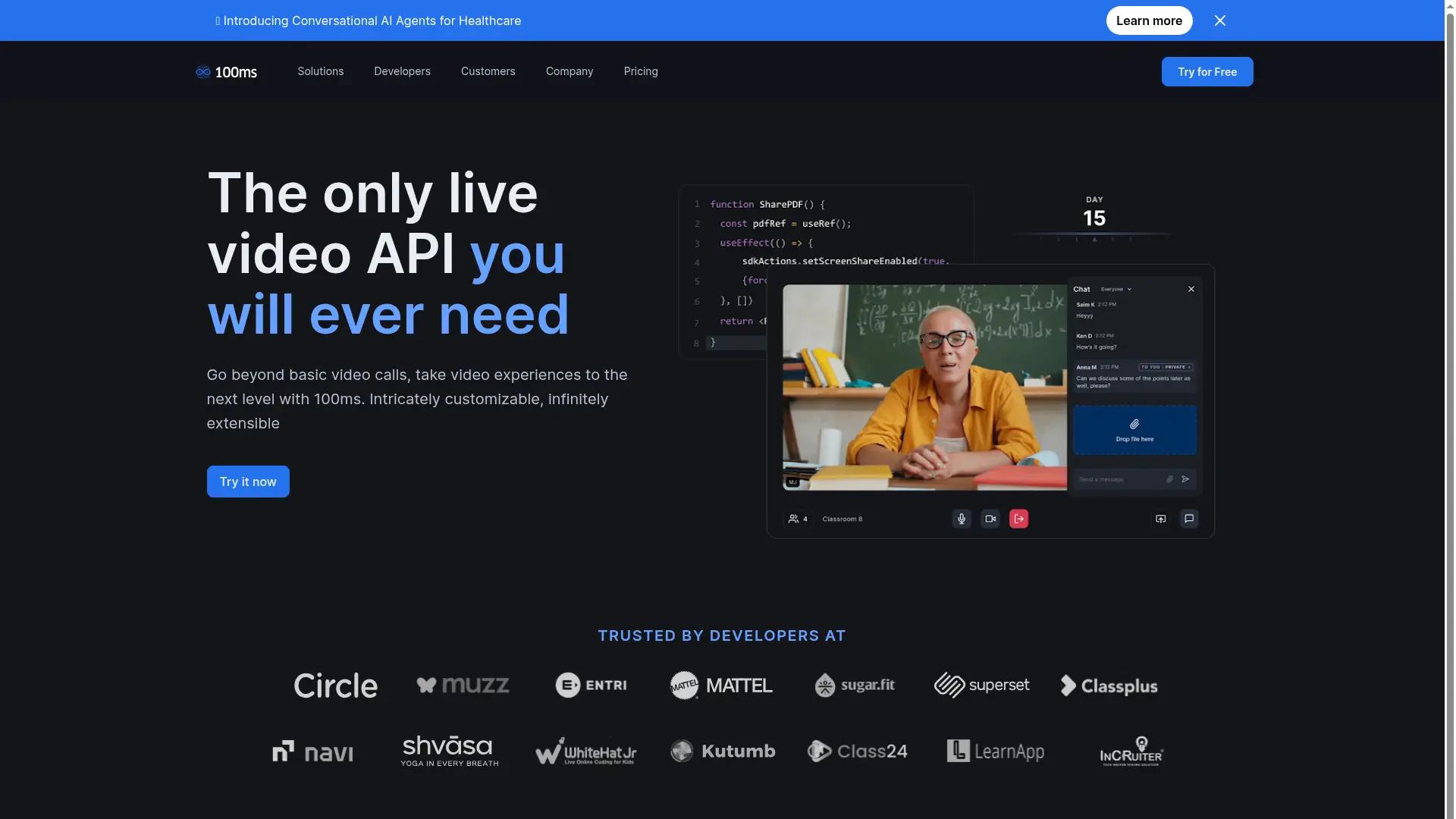 100ms Video SDK screenshot