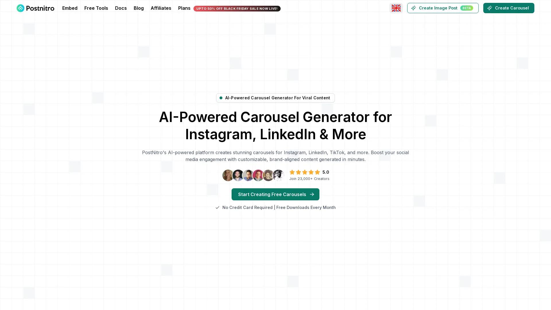 PostNitro - AI Carousel Post Generator screenshot