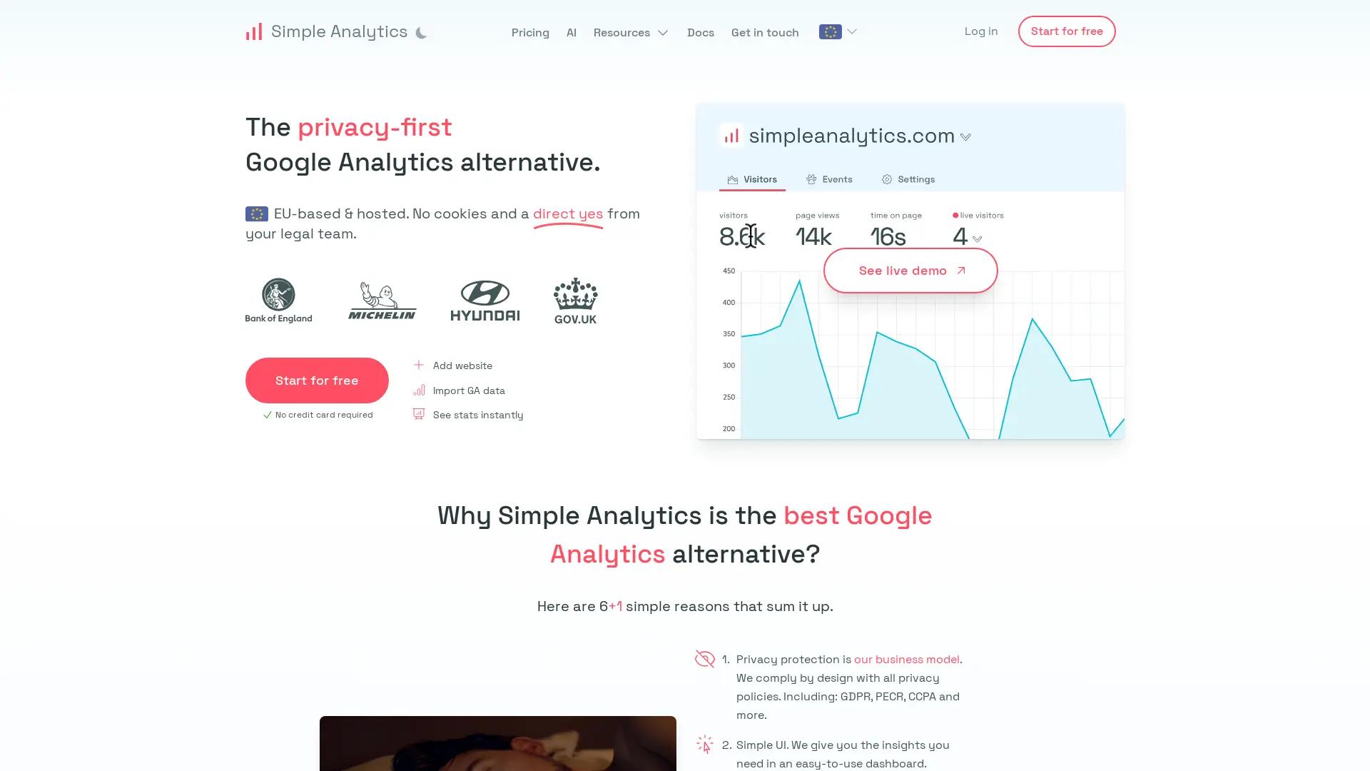 Simple Analytics screenshot