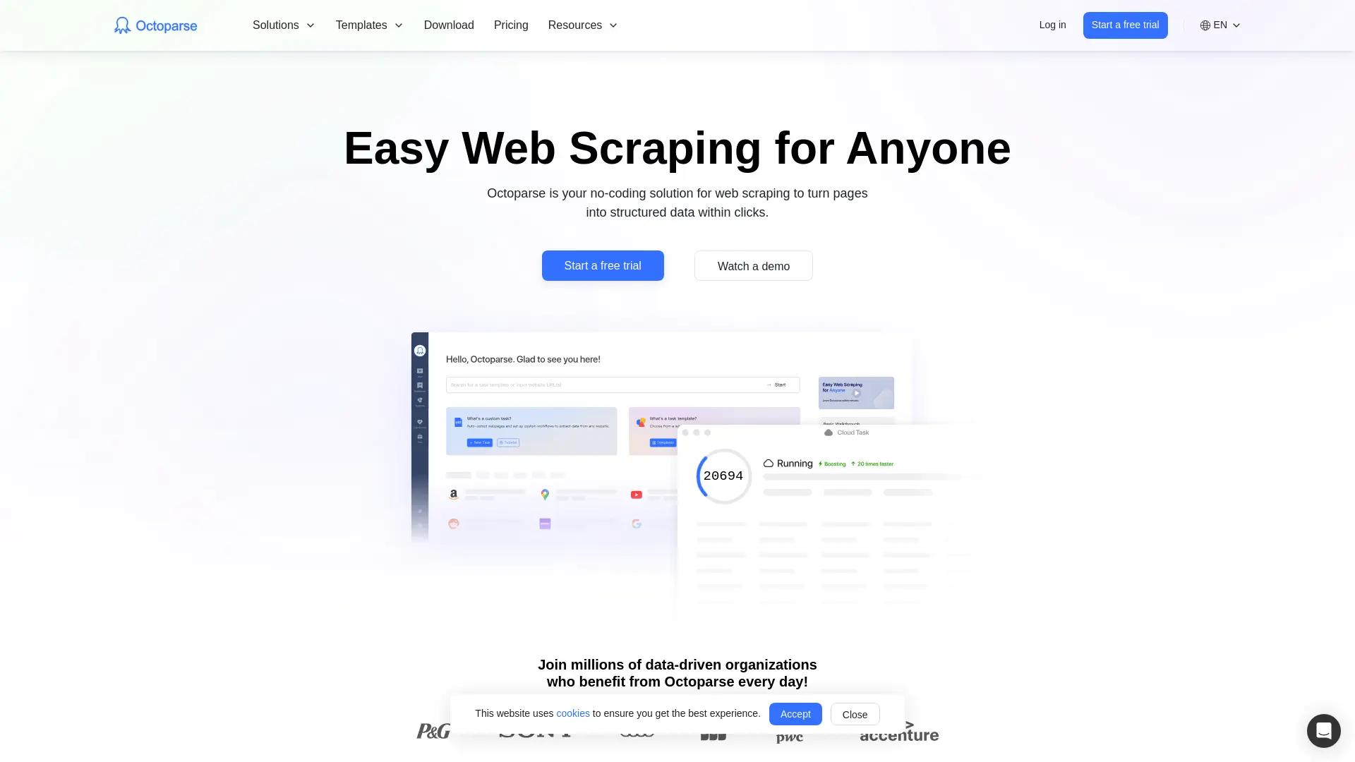 Octoparse screenshot