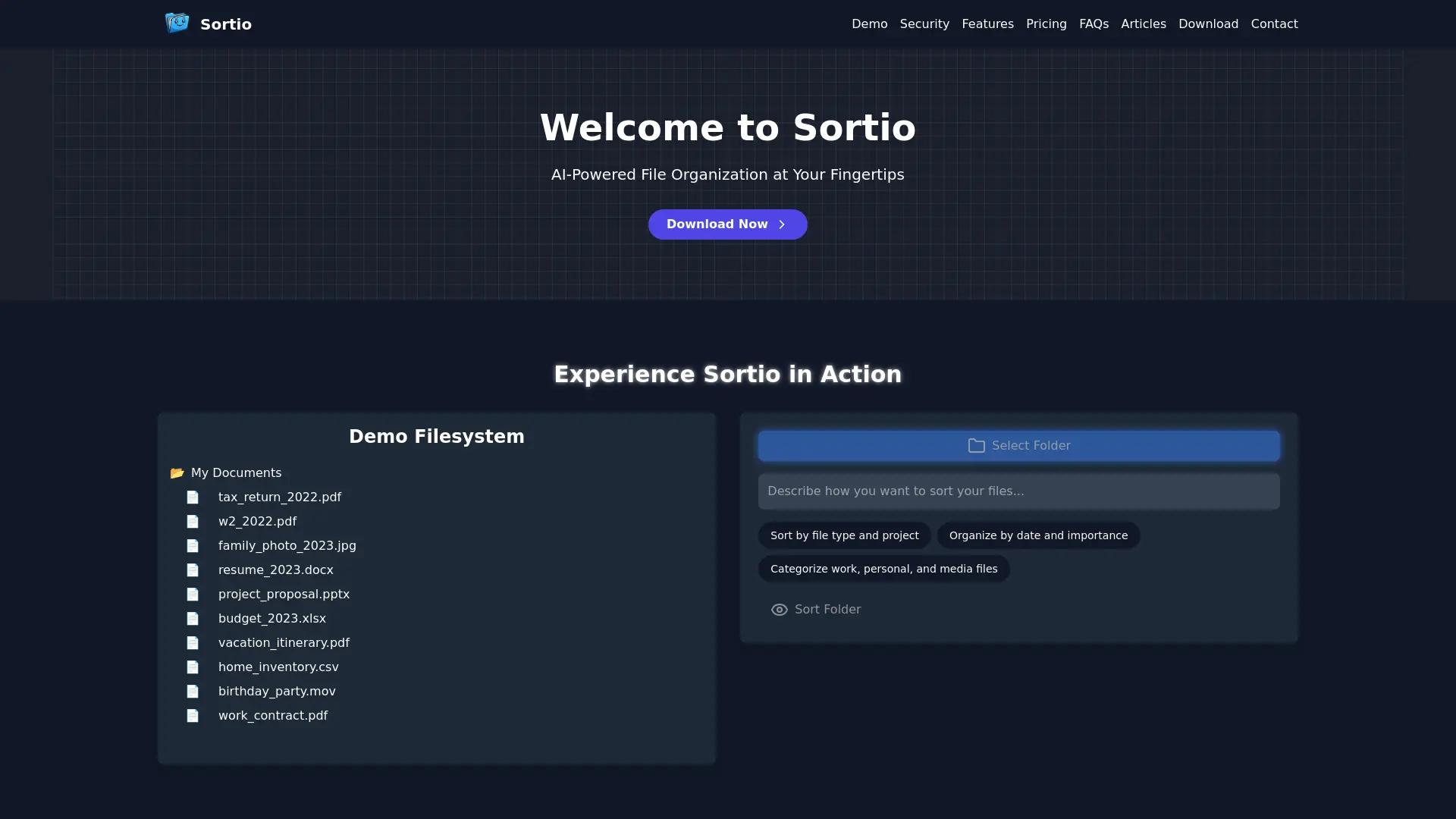 Sortio screenshot