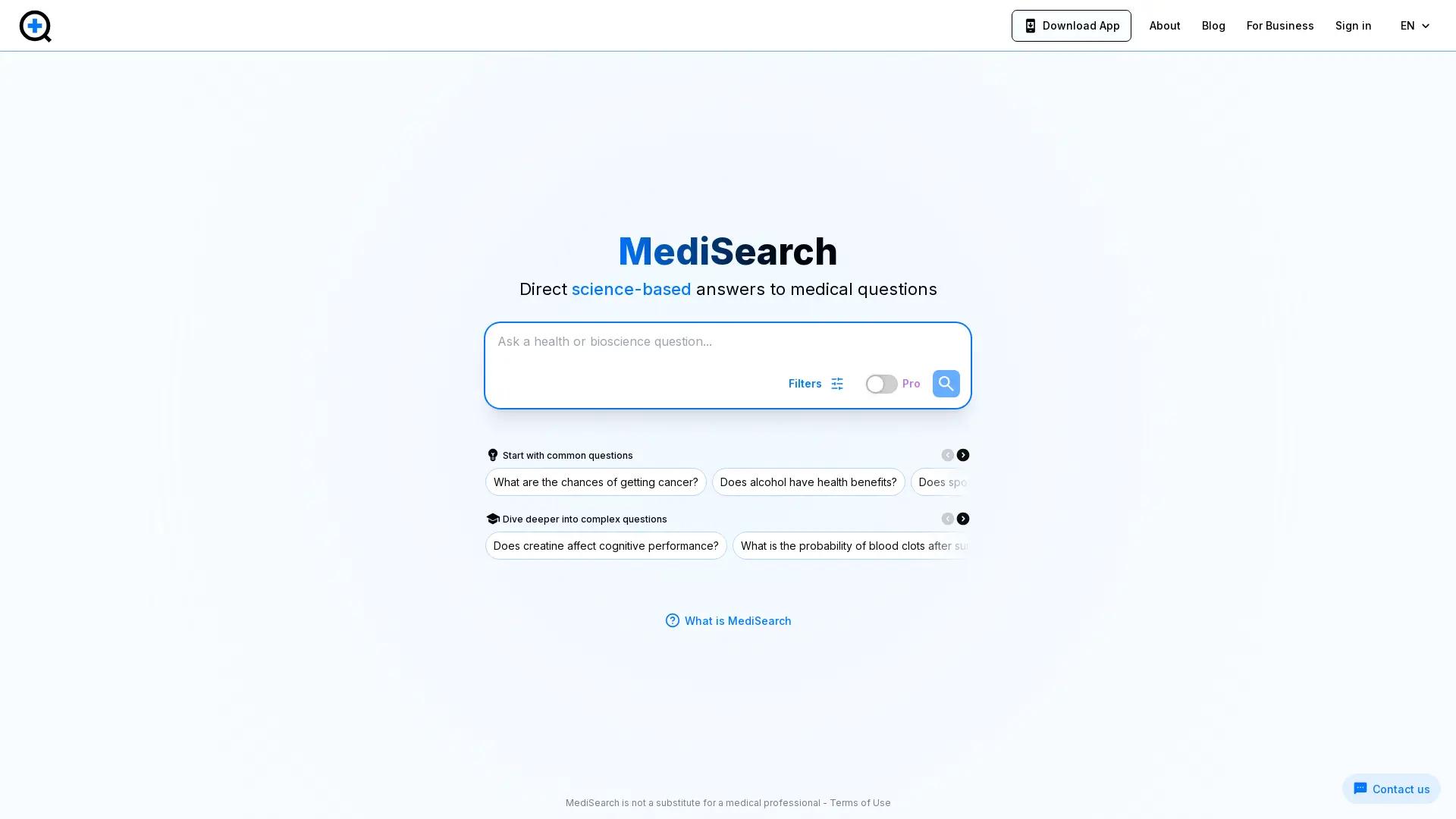 MediSearch screenshot