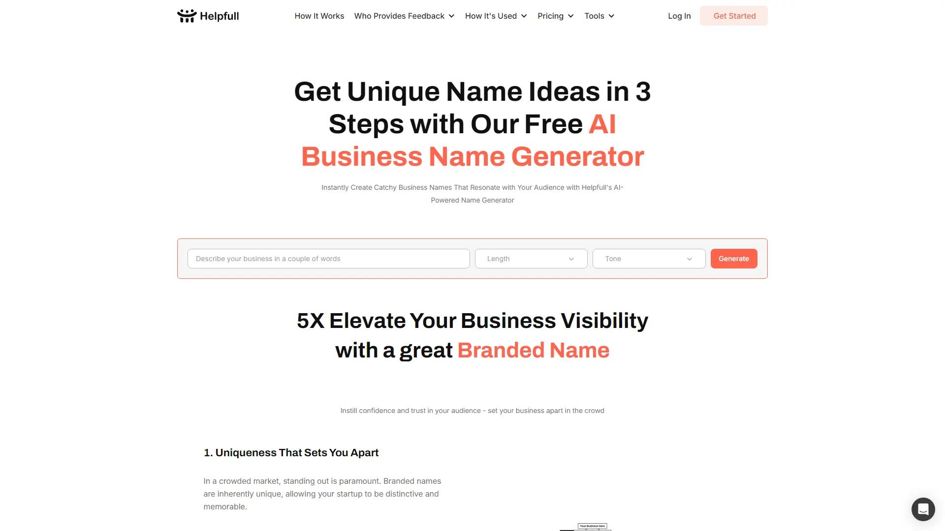 Helpfull - Business Name Generator screenshot