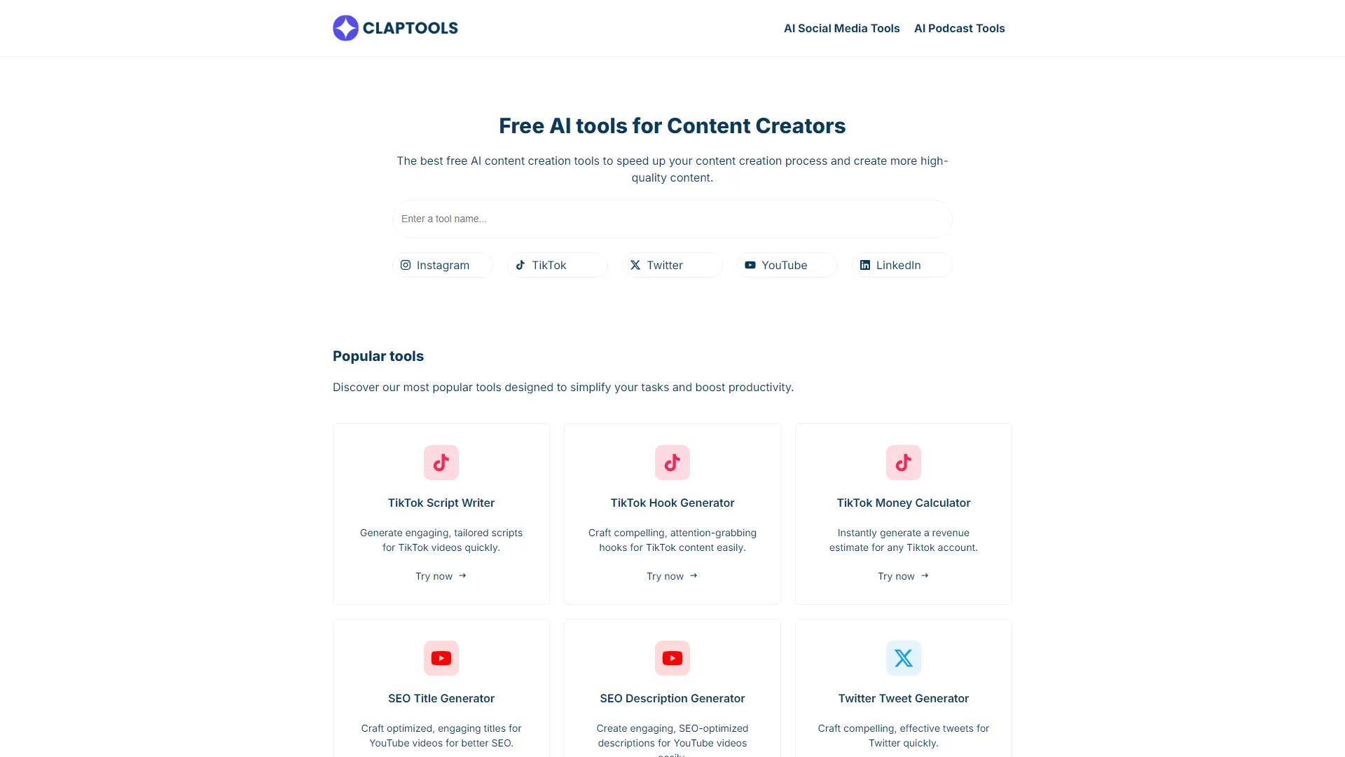 Claptools screenshot