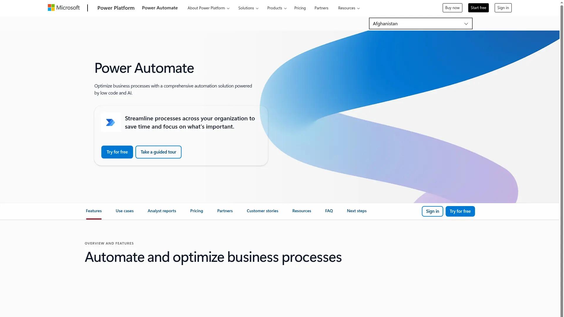 Microsoft Power Automate screenshot