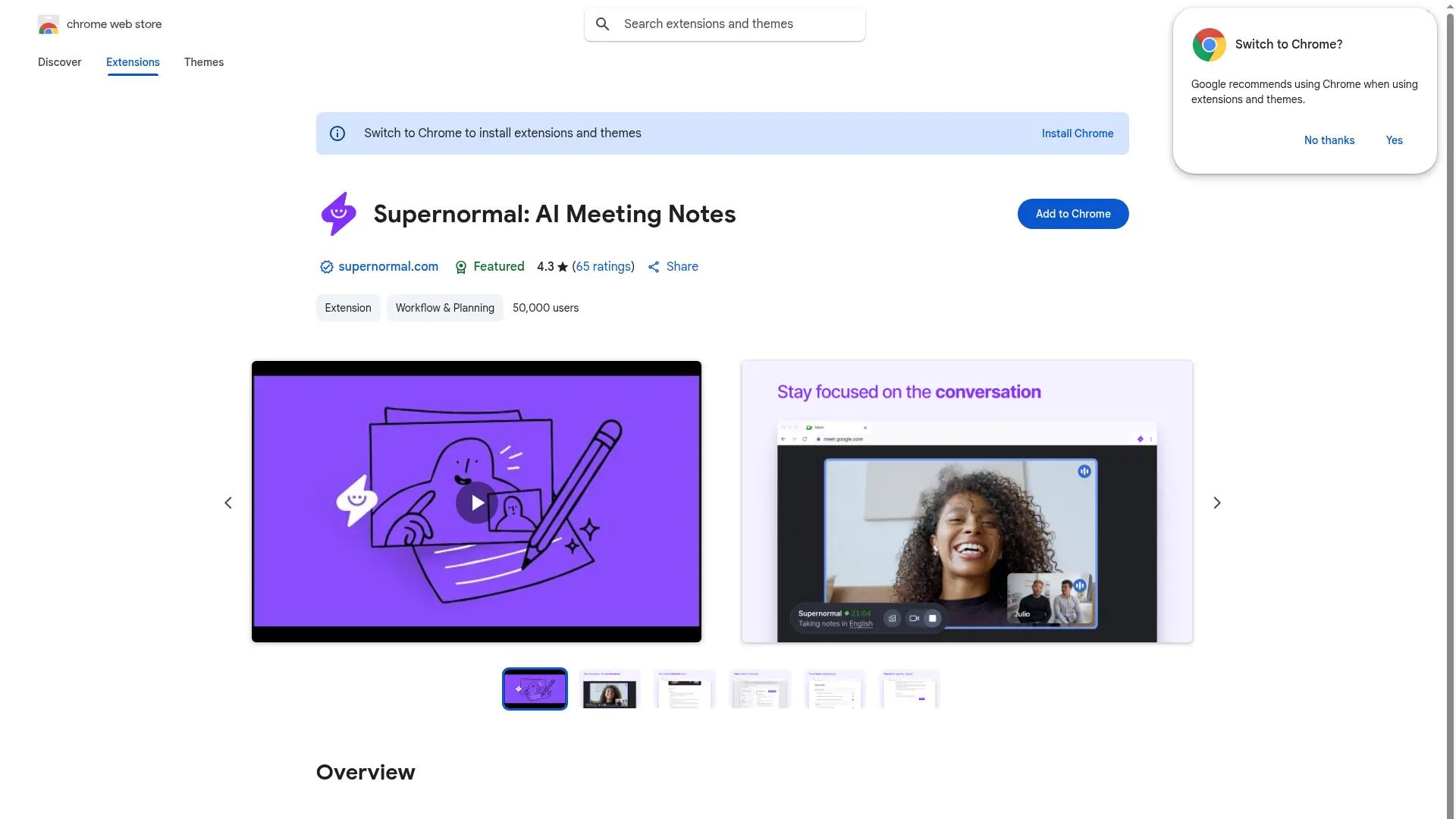 Supernormal screenshot